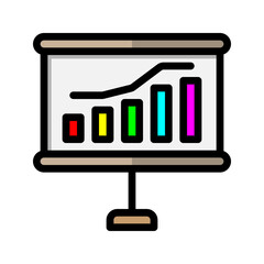 Board diagram lineal icon. business information, graph, statistics, flat icons. Suitable for websites, UI and mobile apps.