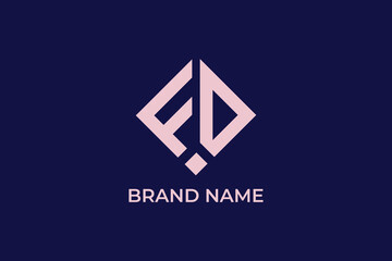 letter FD triangle logo, letter FD arrow icon logo, letter FD finance business growth profit logo, letter FD compass logo