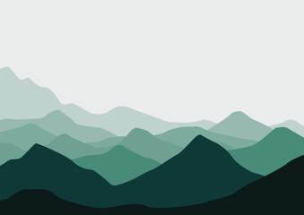 Mountains panorama illustration design for background.