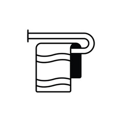 Beach Towel icon design with white background stock illustration