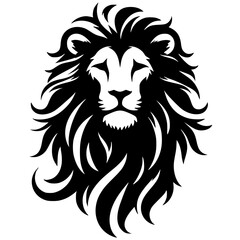 Lion head tattoo silhouette