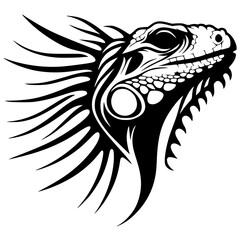 Iguana tattoo silhouette