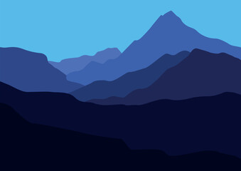 Naklejka premium Mountains panorama illustration design for background.