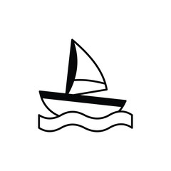 Sailboat icon design with white background stock illustration
