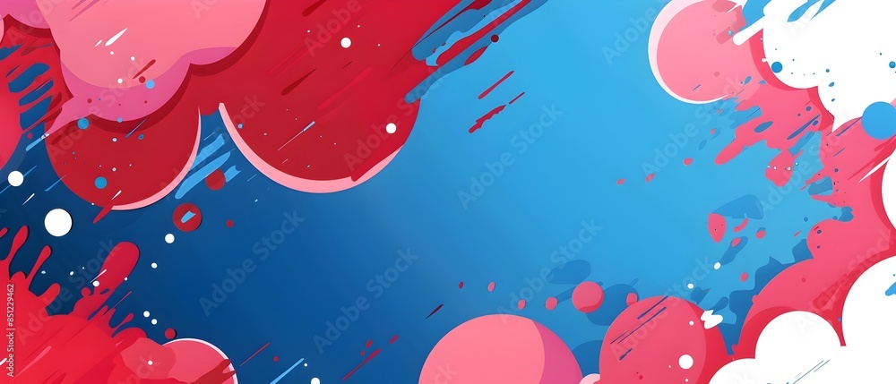 Poster Vibrant Pop Art Style Poster Background with Playful Splatter Effects