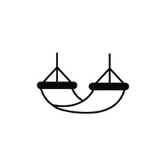 Hammock icon design with white background stock illustration