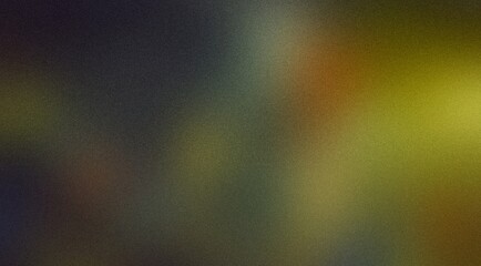 Grainy gradient dark background green orange black color flow noise texture wide banner poster header design