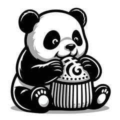 Illustration of a panda bear