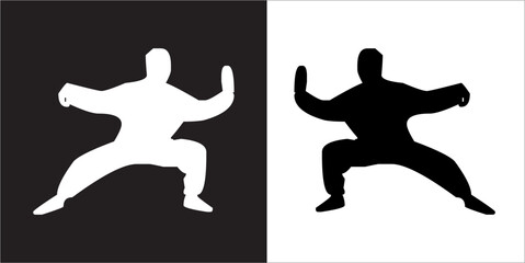  IIlustration Vector graphics of Tai-Chi Silhouette icon