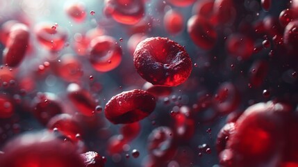 3d render of a blood globulins under the microscope. model 3d illustration.