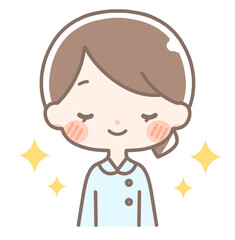 上半身｜キラキラした女性イラスト｜白衣