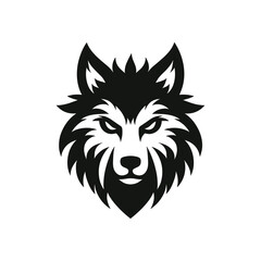 Wild Wolf Face Graphic - Bold and Intense Predator Logo Illustration