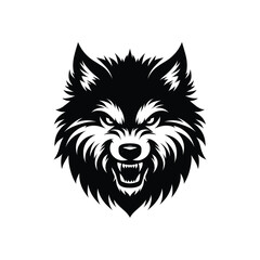 Aggressive Wolf Mascot Design - High-Resolution Monochrome Vector Art