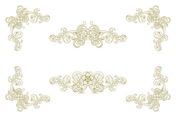 Classic Vitage Wedding Ornaments Frames Separator Elements Classic Vintage Wedding Invitation Hand Drawn Ornate the Calligraphy Poster Victorian Style