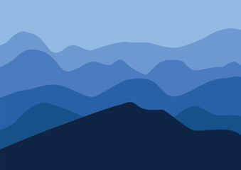 Mountains panorama illustration design for background.