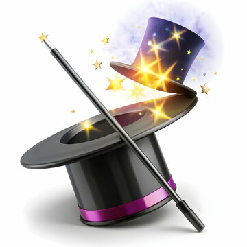 recommend clip art: Magic wand with hat