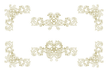 Classic Vitage Wedding Ornaments Frames Separator Elements Classic Vintage Wedding Invitation Hand Drawn Ornate the Calligraphy Poster Victorian Style