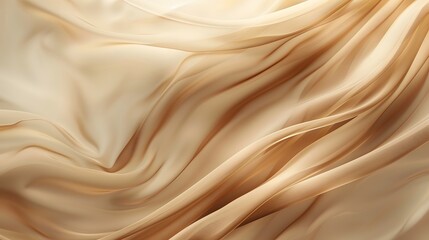 Fototapeta premium Luxurious golden silk fabric with delicate folds creating an elegant and fluid texture.