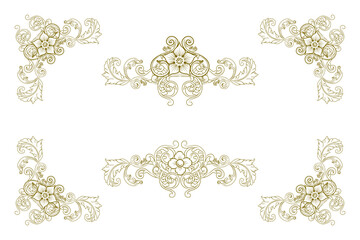 Classic Vitage Wedding Ornaments Frames Separator Elements Classic Vintage Wedding Invitation Hand Drawn Ornate the Calligraphy Poster Victorian Style