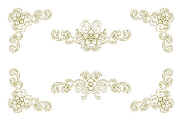 Classic Vitage Wedding Ornaments Frames Separator Elements Classic Vintage Wedding Invitation Hand Drawn Ornate the Calligraphy Poster Victorian Style