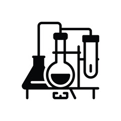 Black solid icon for chemistry 