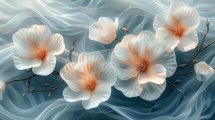 Subtle floral patterns intertwine, lending a delicate and organic feel to the backdrop. Abstract Backgrounds Illustration, Minimalism,