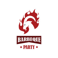 Barbecue logo design. BBQ Grill Logo Design Vector illustration. Logo for steak house, meat restaurant, or butchery.
