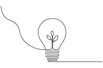 Ecology sustainable nature planet  continuous one line drawing of  Isolated outline vector art