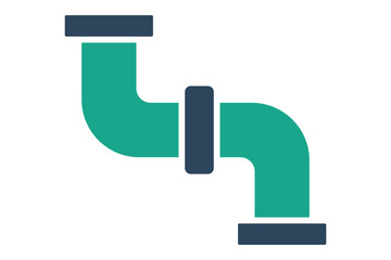 Water pipe icon. icon related to water distribution. solid icon style. distribution elements vector illustration
