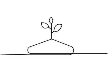 Ecology sustainable nature planet  continuous one line drawing of  Isolated outline vector art