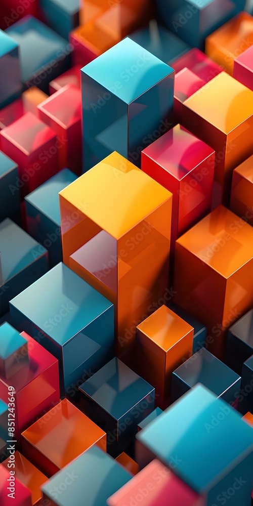 Canvas Prints Colorful 3D Cubes