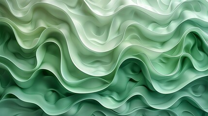 Obraz premium Intricate patterns in shades of light green create a sense of depth and dimension, adding visual interest to minimalist designs. Abstract Backgrounds Illustration, Minimalism,