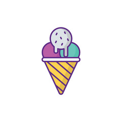 Ice Cream Cone icon design with white background stock illustration