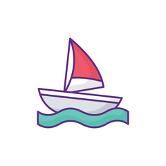 Sailboat icon design with white background stock illustration