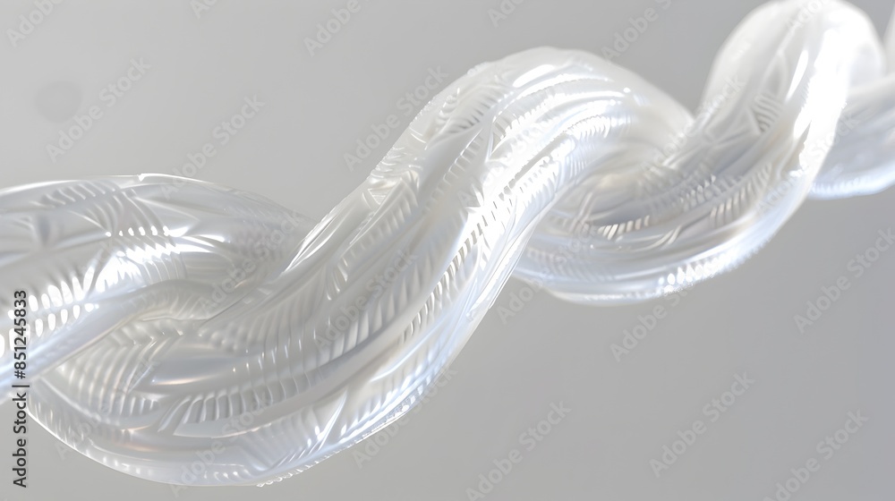 Poster mesmerizing fluid motion of flowing ethereal shapes in abstract digital art