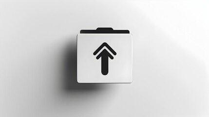 Minimalist Upward Arrow Folder Icon for Digital File Upload and Transfer