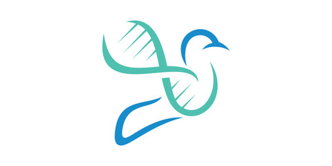 genetic logo design and bird, lab, fly, experiment, discovery, freedom, logo design template, icon, vector, symbol, idea, creative.