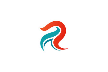 Obraz premium R wave modern abstract logo
