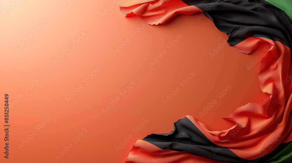 Poster vibrant abstract design with red and black draped fabrics bold, artistic background for modern theme