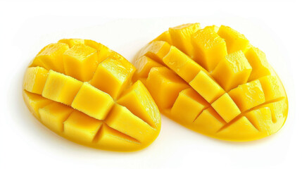 mango cut isolated on a white background