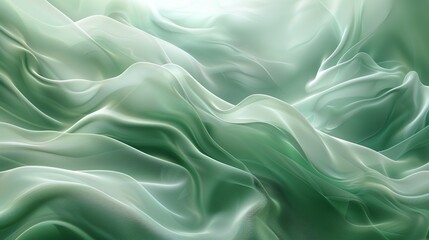 Obraz premium Abstract swirls in light green create a sense of movement and flow, evoking images of windswept fields or flowing water. Abstract Backgrounds Illustration, Minimalism,