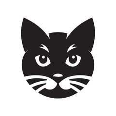 Black Cat Face Silhouette