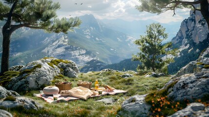 Picnic on a mountain top img