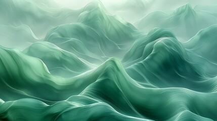 Obraz premium Subtle gradients of light green wash over the scene, creating a soft, serene ambiance that invites viewers to linger and contemplate. Abstract Backgrounds Illustration, Minimalism,
