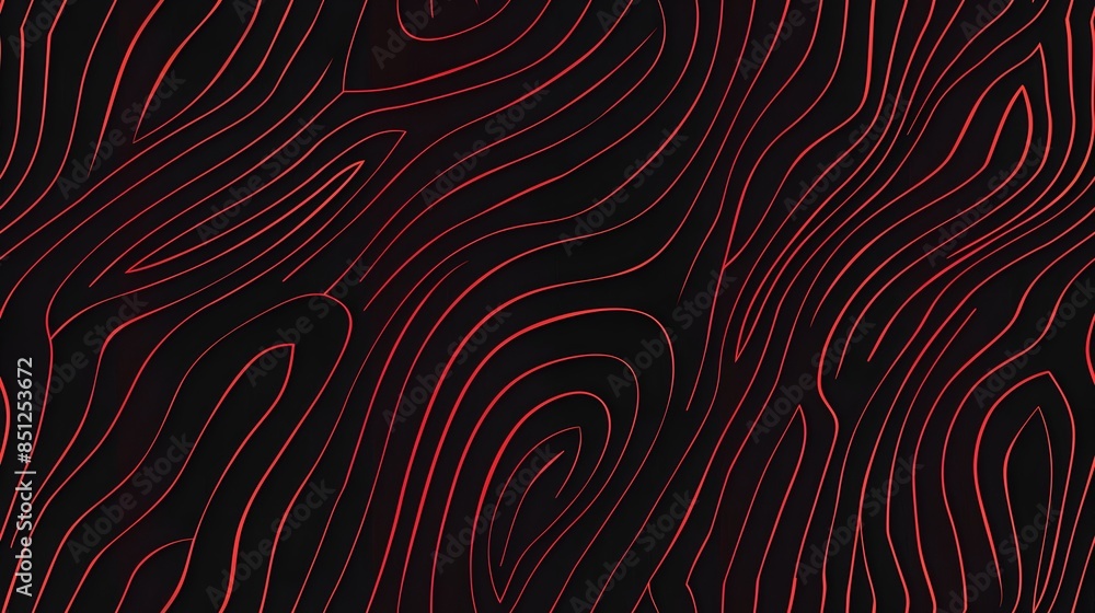 Poster mesmerizing abstract red and black swirling geometric pattern design