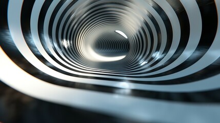 Obraz premium Abstract Curves and Geometric Shapes in Horizontal Illusion