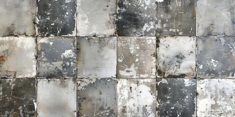 Obraz premium Distressed Mirror Tile Wall