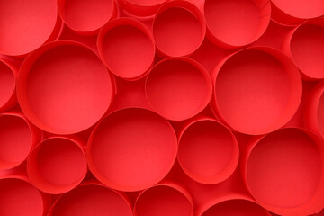 Abstract background of red paper circles
