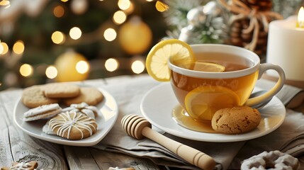 Fototapeta premium A cup of hot tea with ginger img