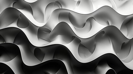 Obraz premium Elegant black and white abstract background with intricate geometric patterns and a touch of grey, creating a sophisticated and timeless visual effect. Abstract Backgrounds Illustration, Minimalism,
